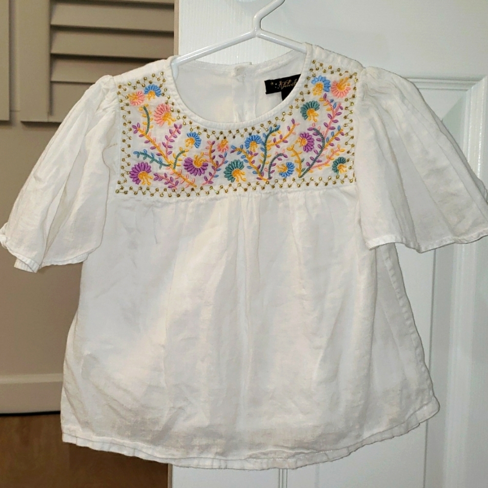 Velveteen short sleeve top